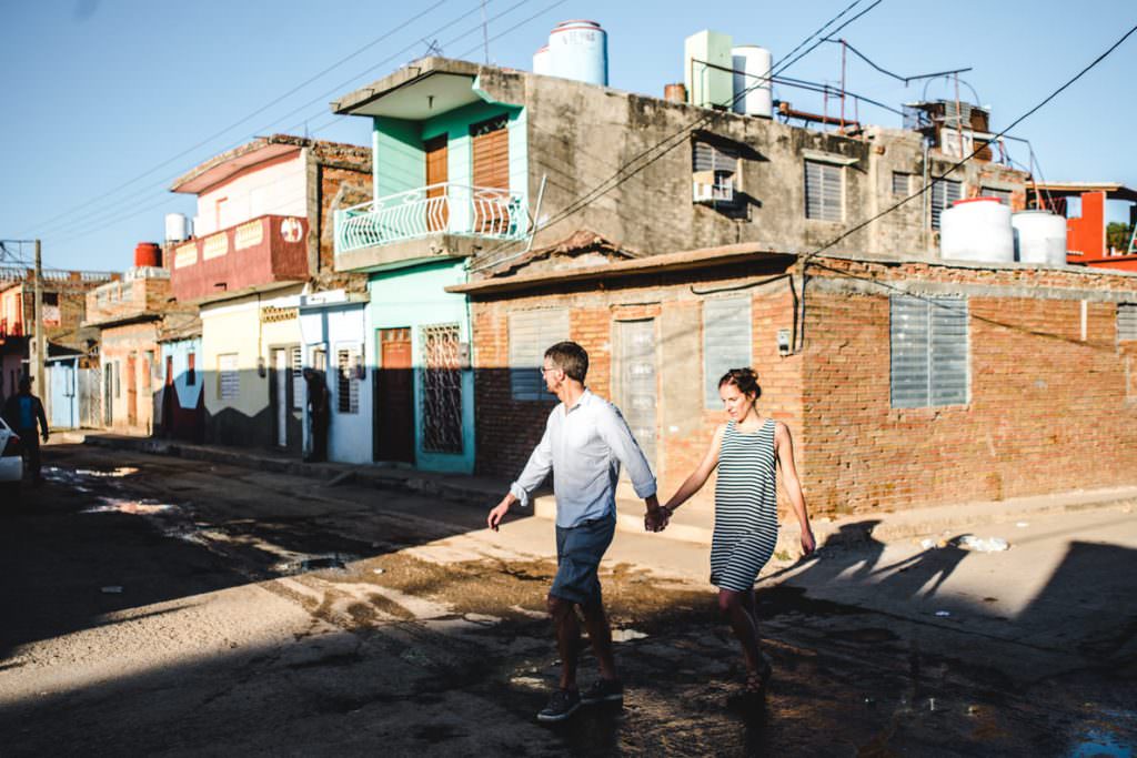 Couple walking in Trinidad