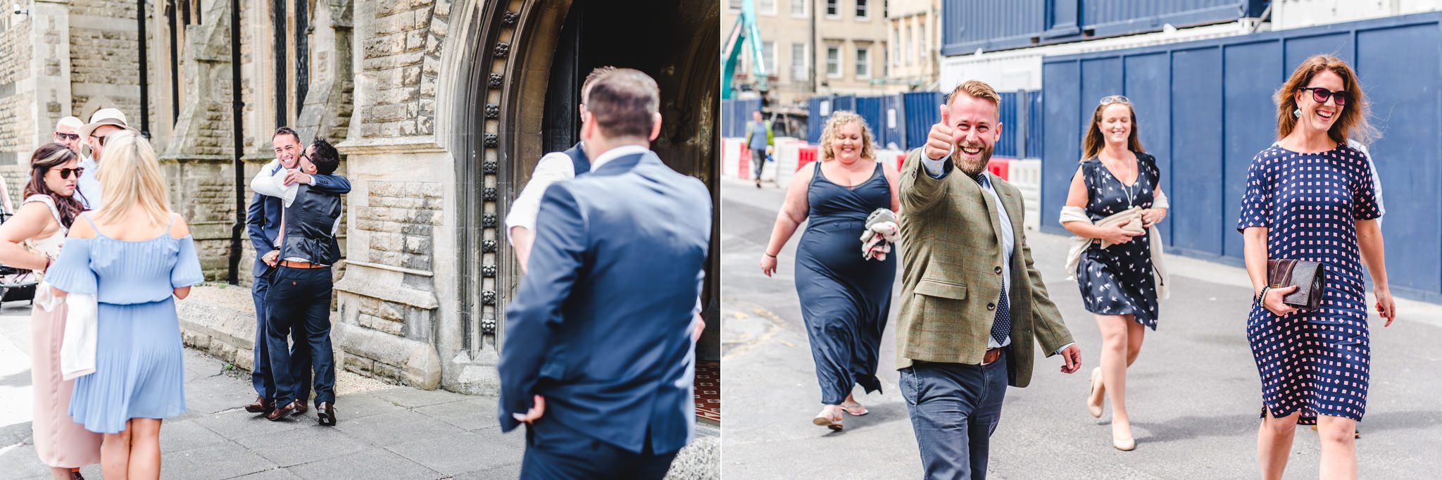 guests arriving at bath wedding