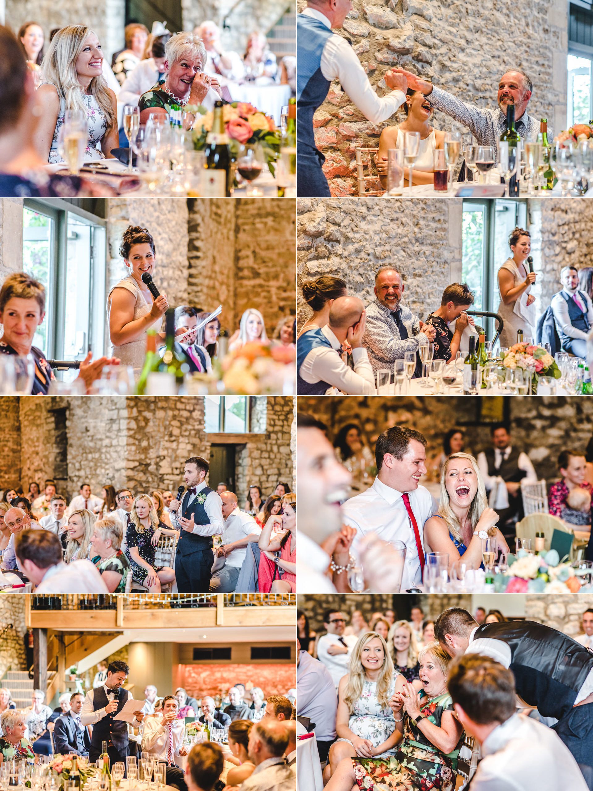 animated guests at a priston mill tythe barn wedding