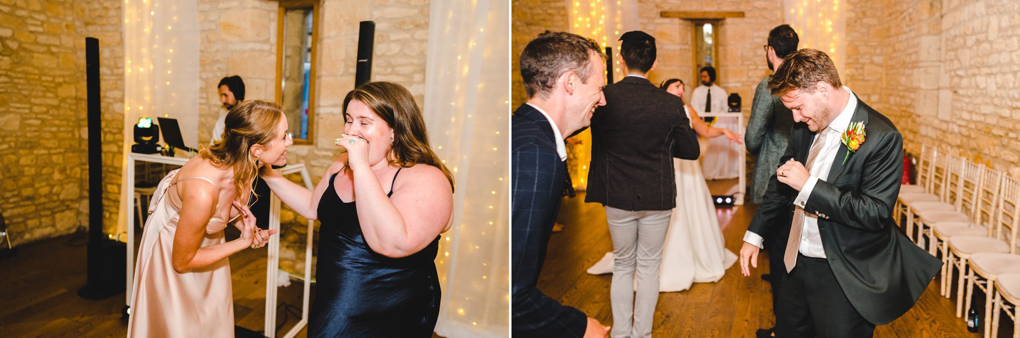 Wedding guests dancing at Upcote