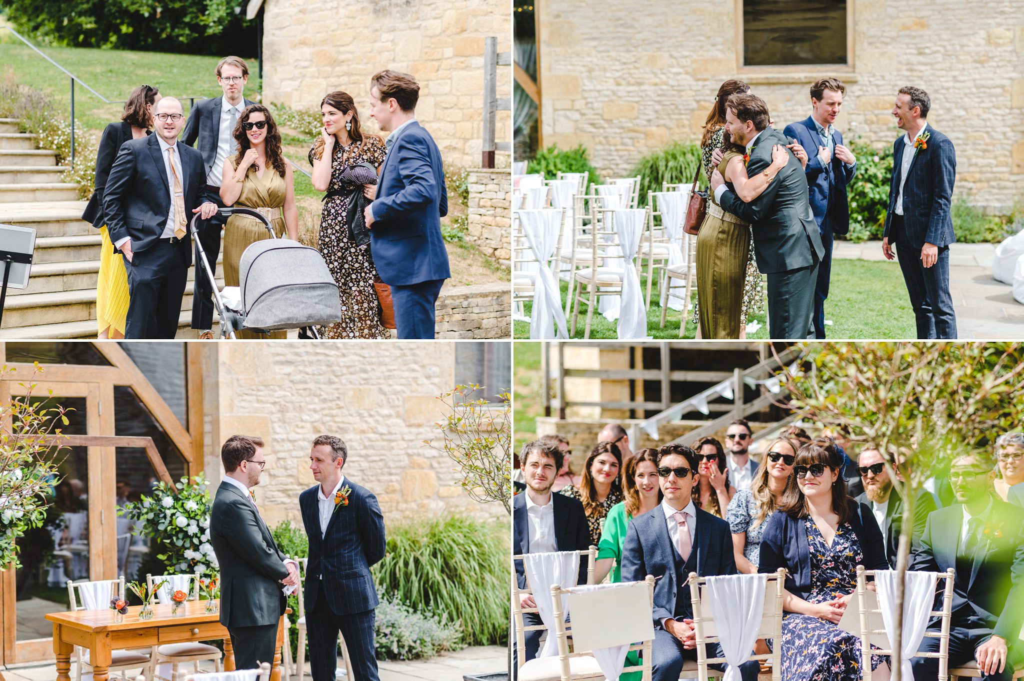 Wedding guests arriving at The Barn at Upcote