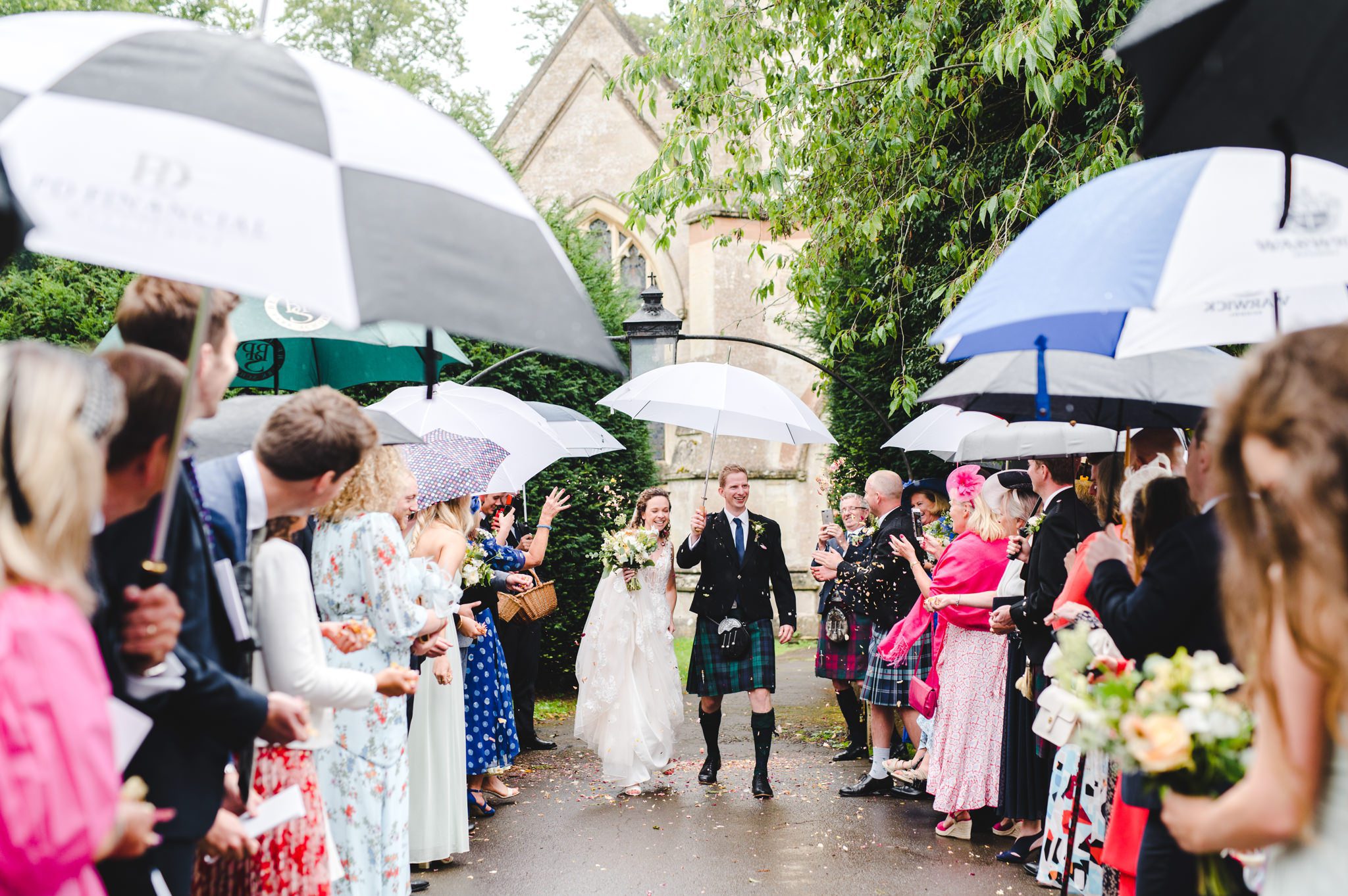 Confetti at church in tetbury