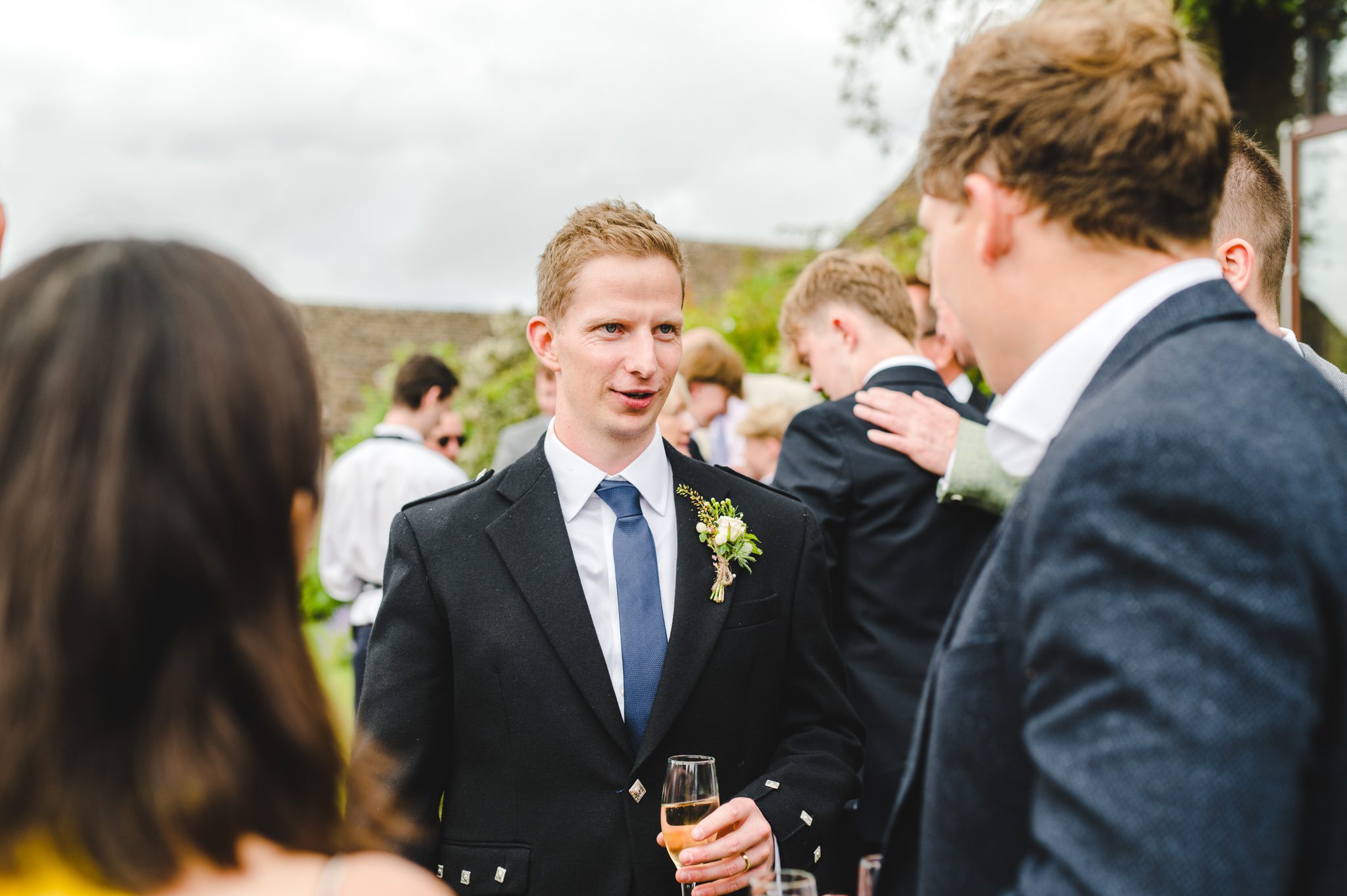 Groom at his wedding reception