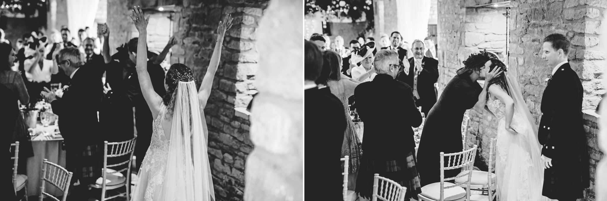 Bride and Groom entering their wedding breakfast