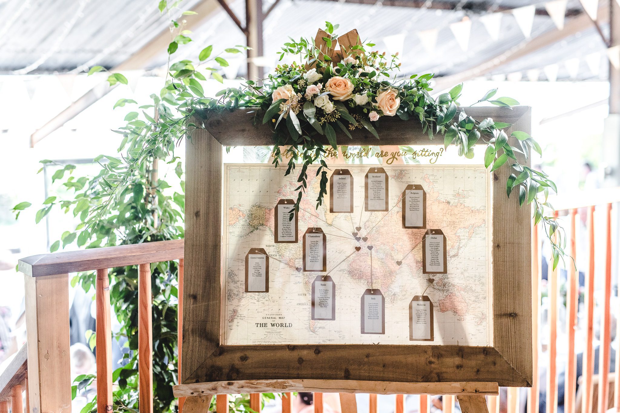 Table plan at stone barn cotswolds