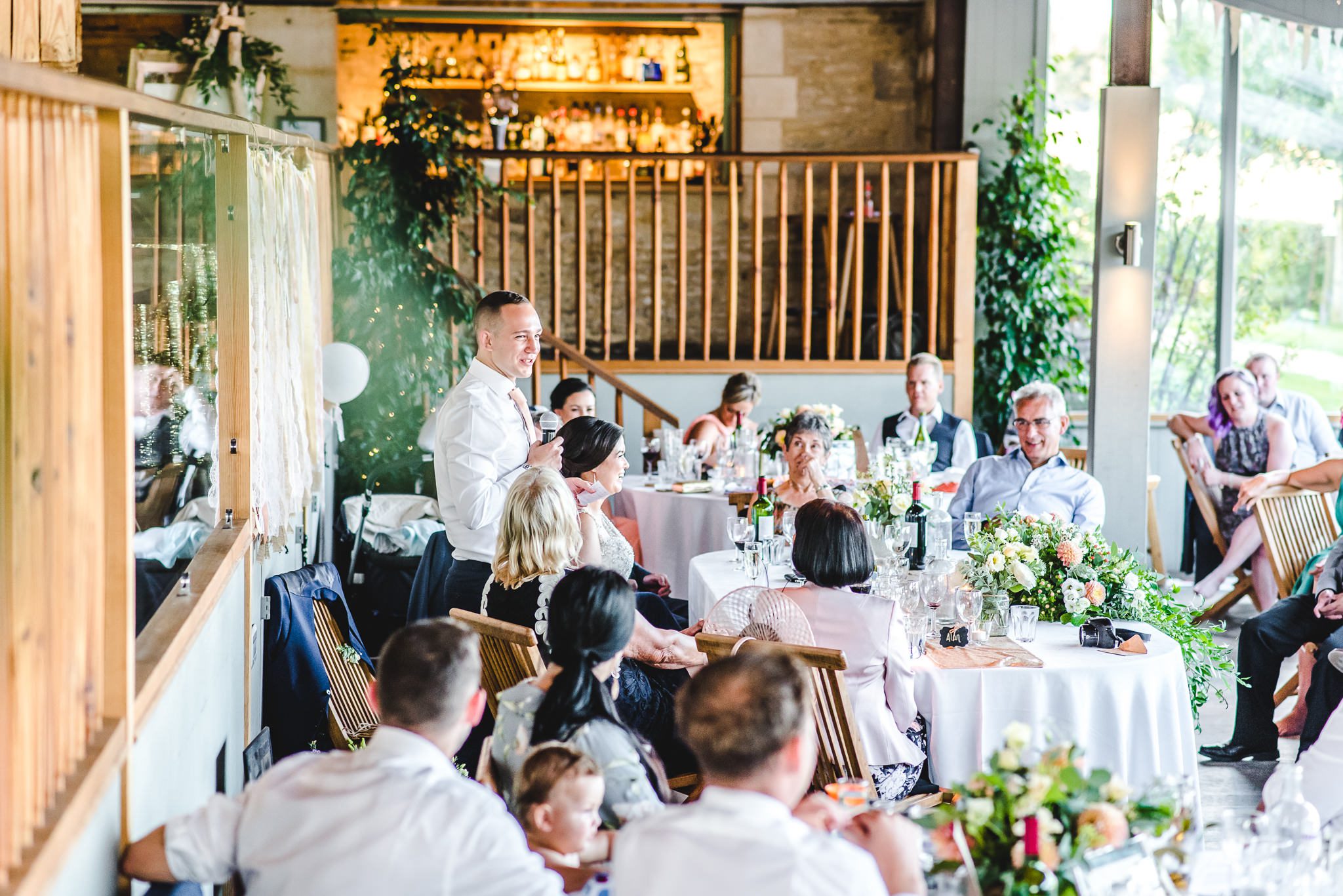 Grooms speech at a stone barn gloucestershire wedding