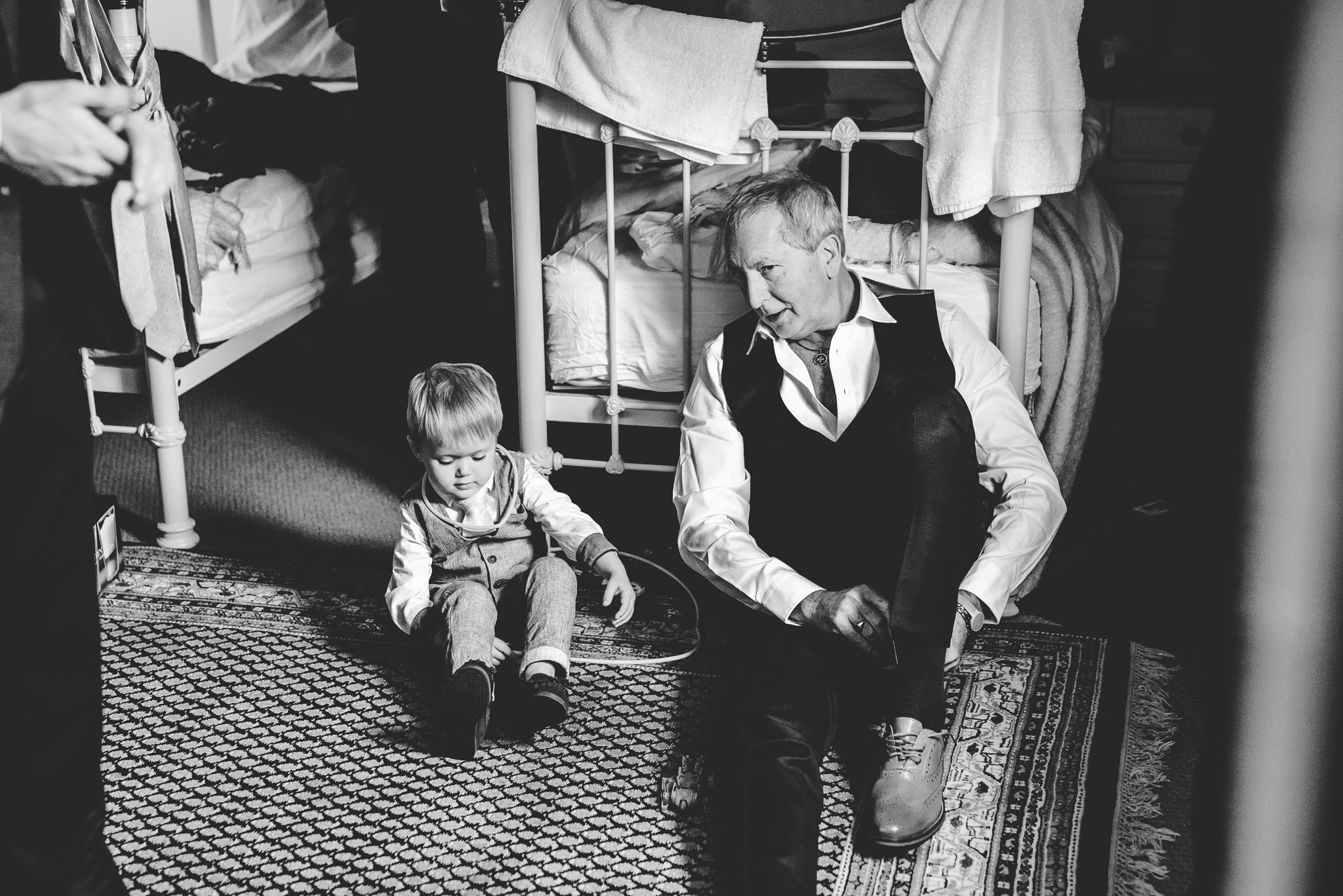 Father of the groom with a page boy