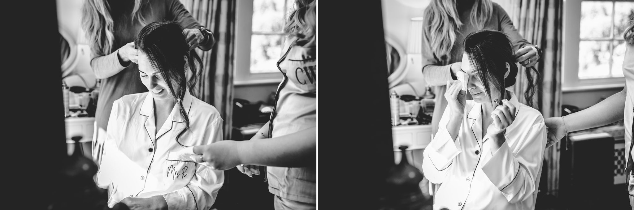 A bride reading a letter from her groom at great tythe barn