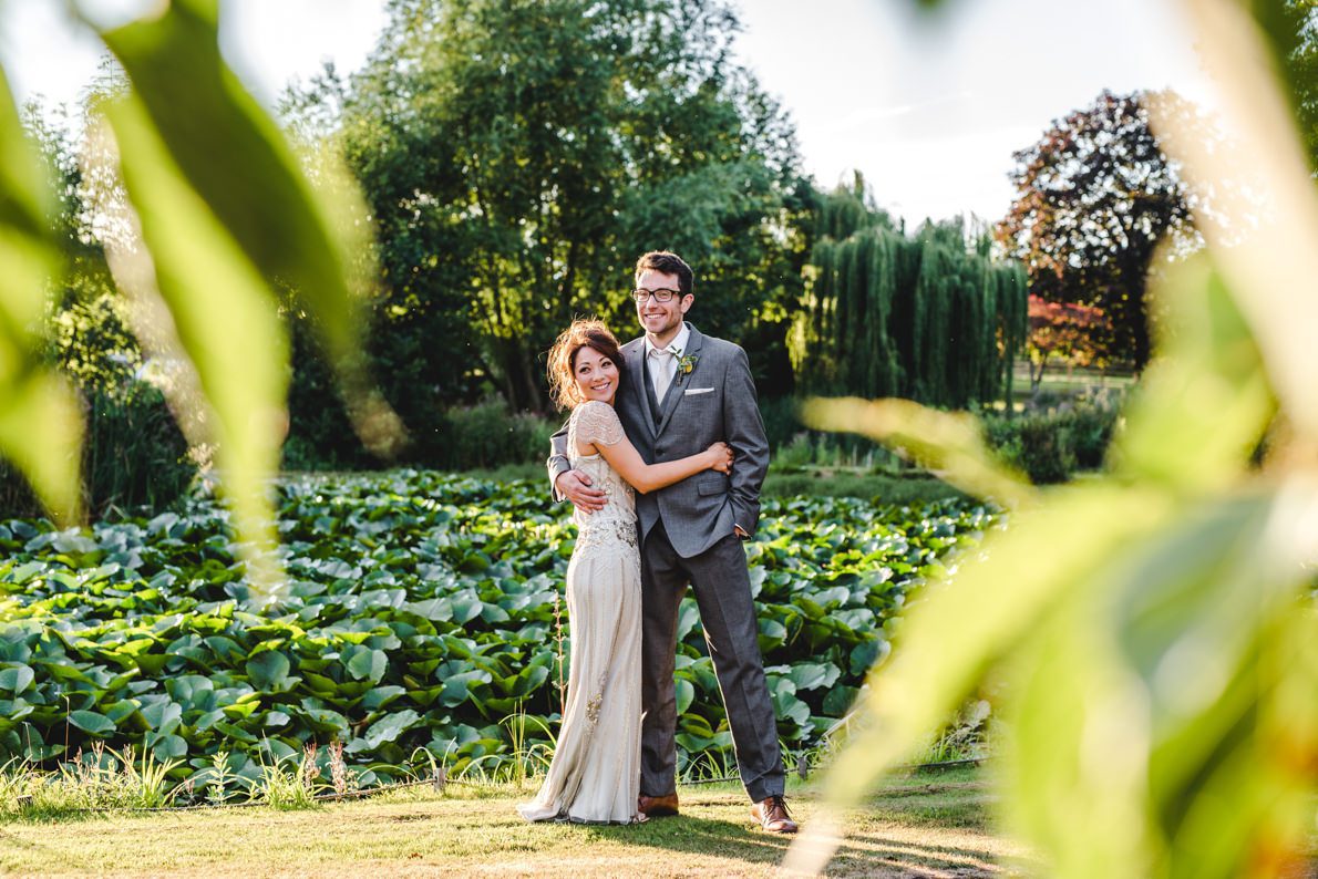 A Brinsop Court couple at sunset by the pond - photography by Bigeye Photography