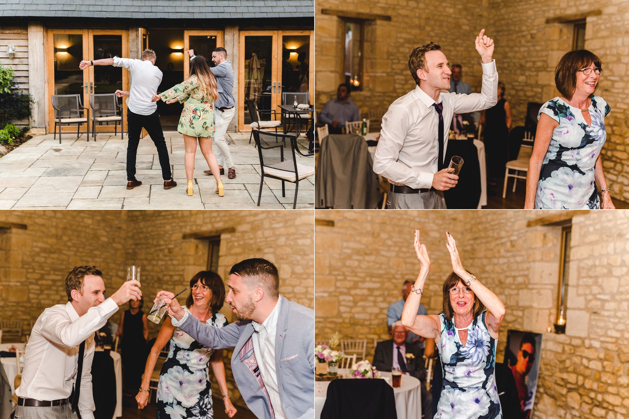 Wedding guests dancing at Upcote