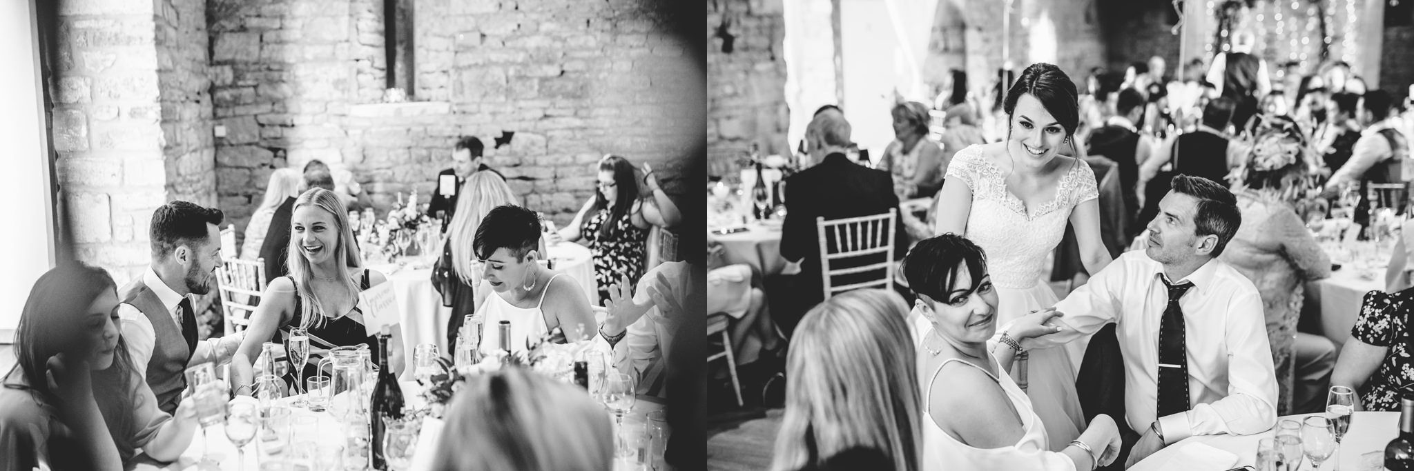 Wedding guests at the great tythe barn