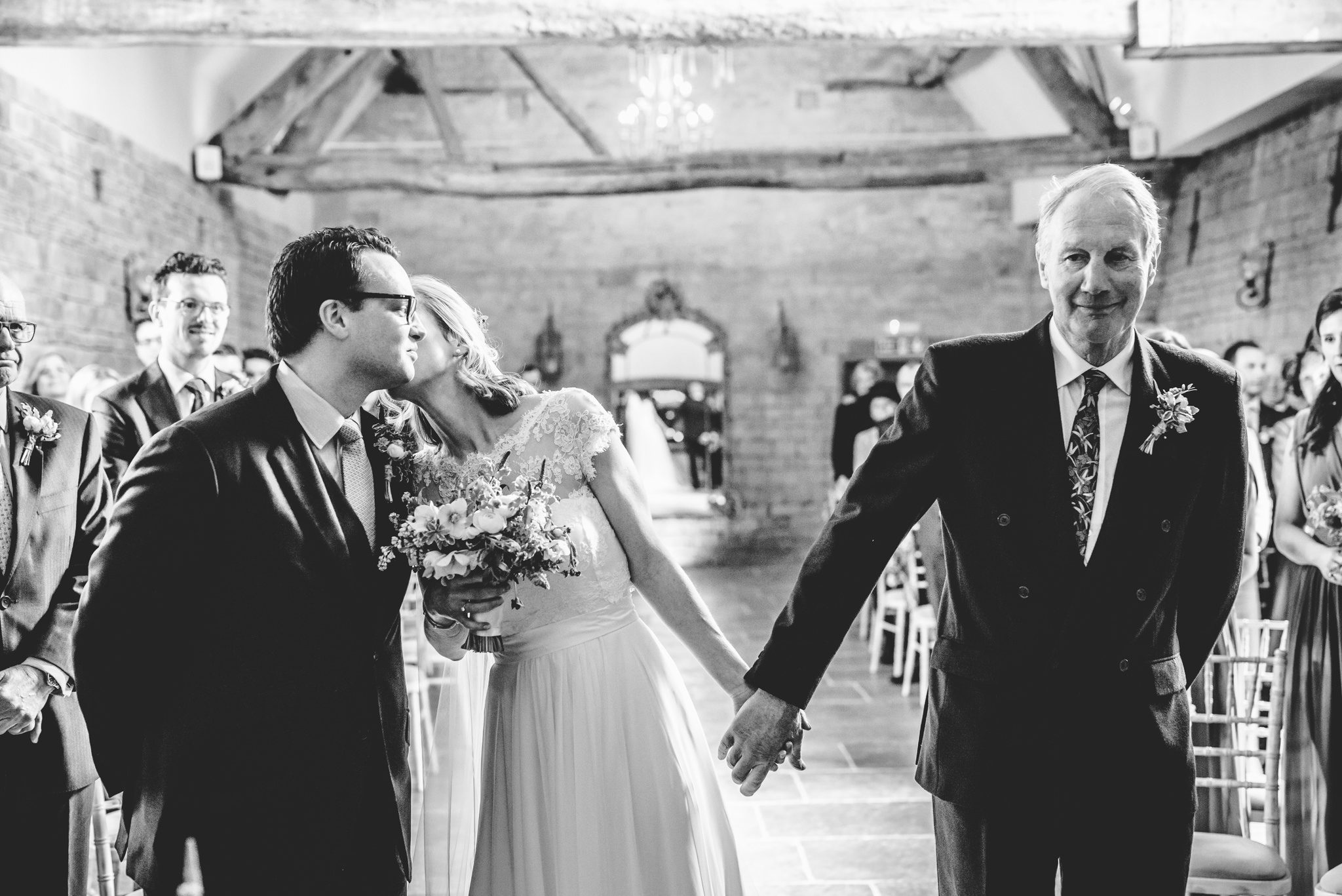 First kiss at a blackwell grange wedding