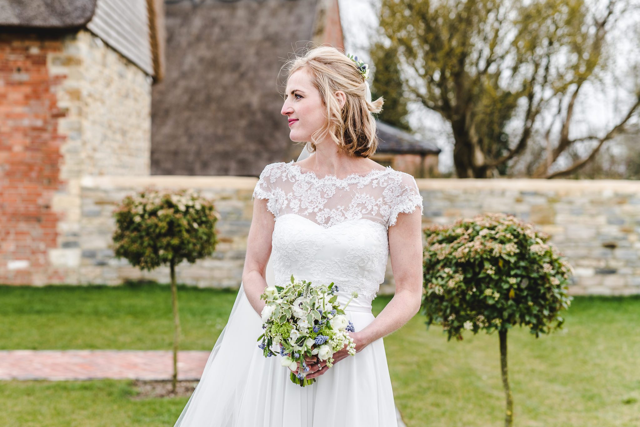 Blackwell Grange bride holding her bouquet