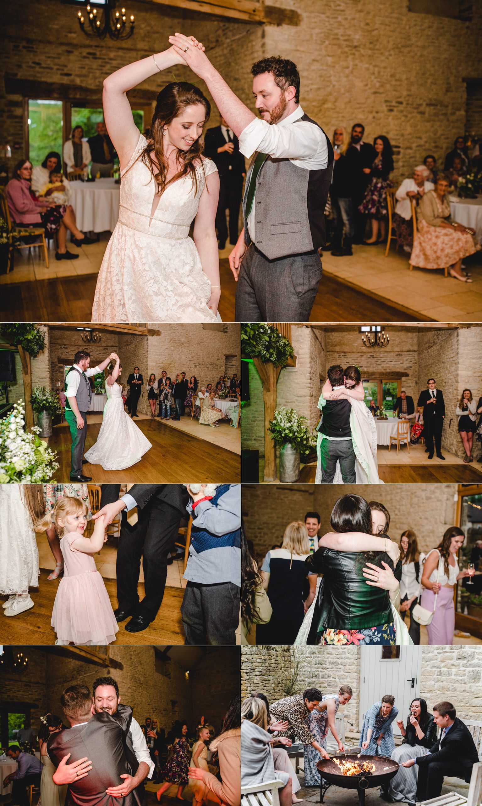 Evening reception at Kingscote Barn