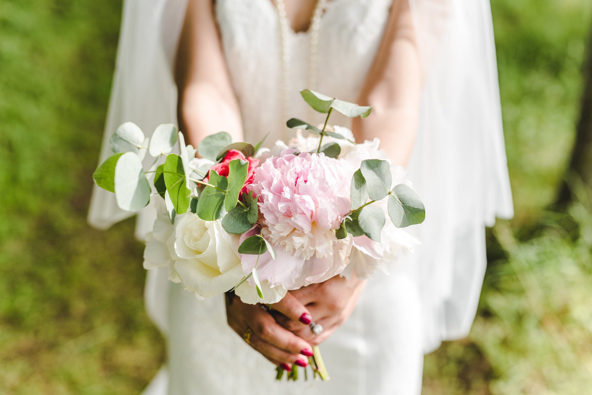 Close up of bridal bouquet