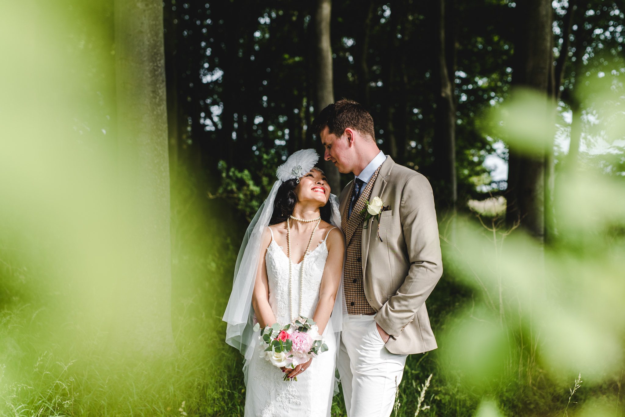 Mixed race bride and groom wedding in Gloucestershire
