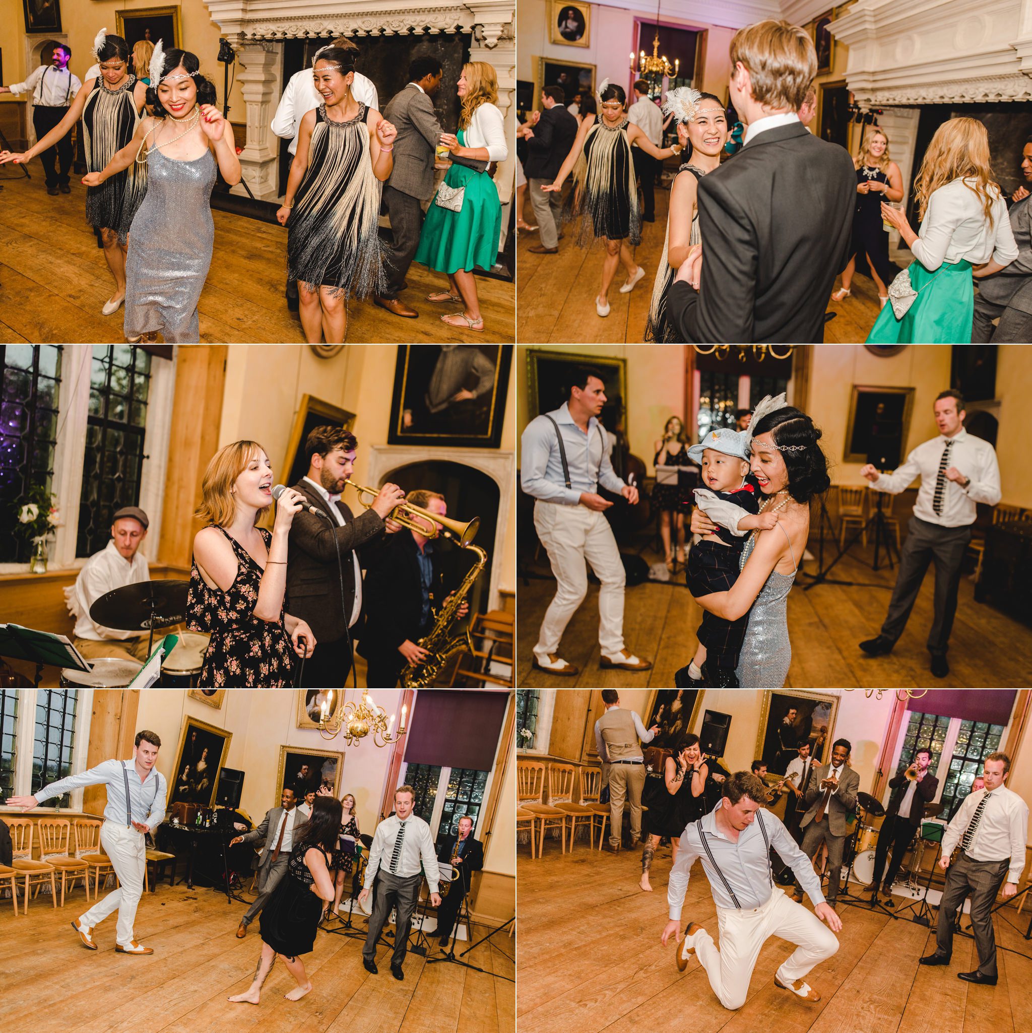 Guest dancing at lodge park, Gloucestershire wedding venue