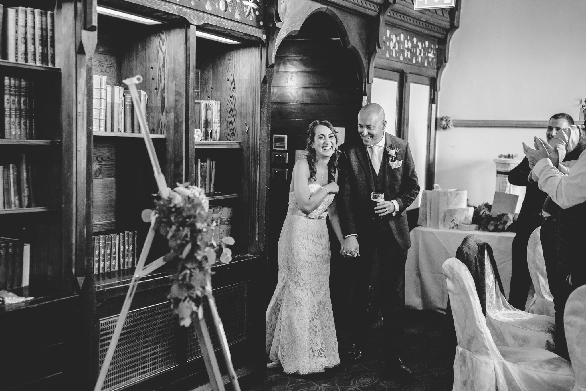 Lucy and Steven entering for dinner