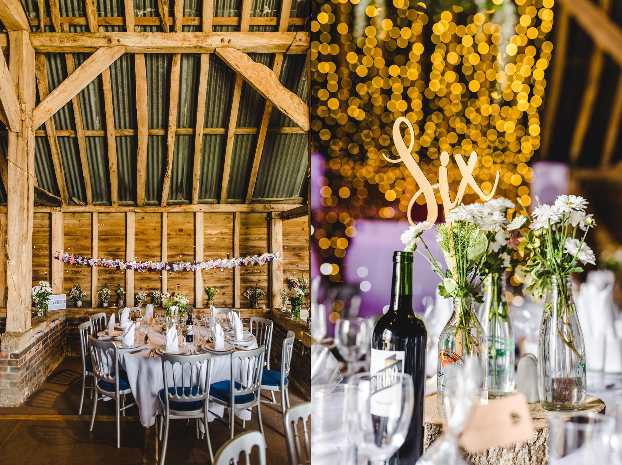 Cold Harbour Barn wedding room styling