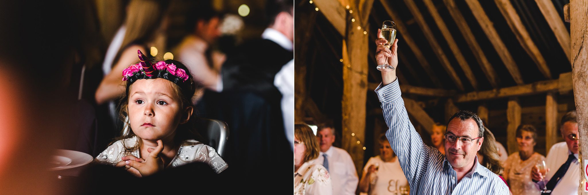 Wedding speech reactions at cold harbour barn