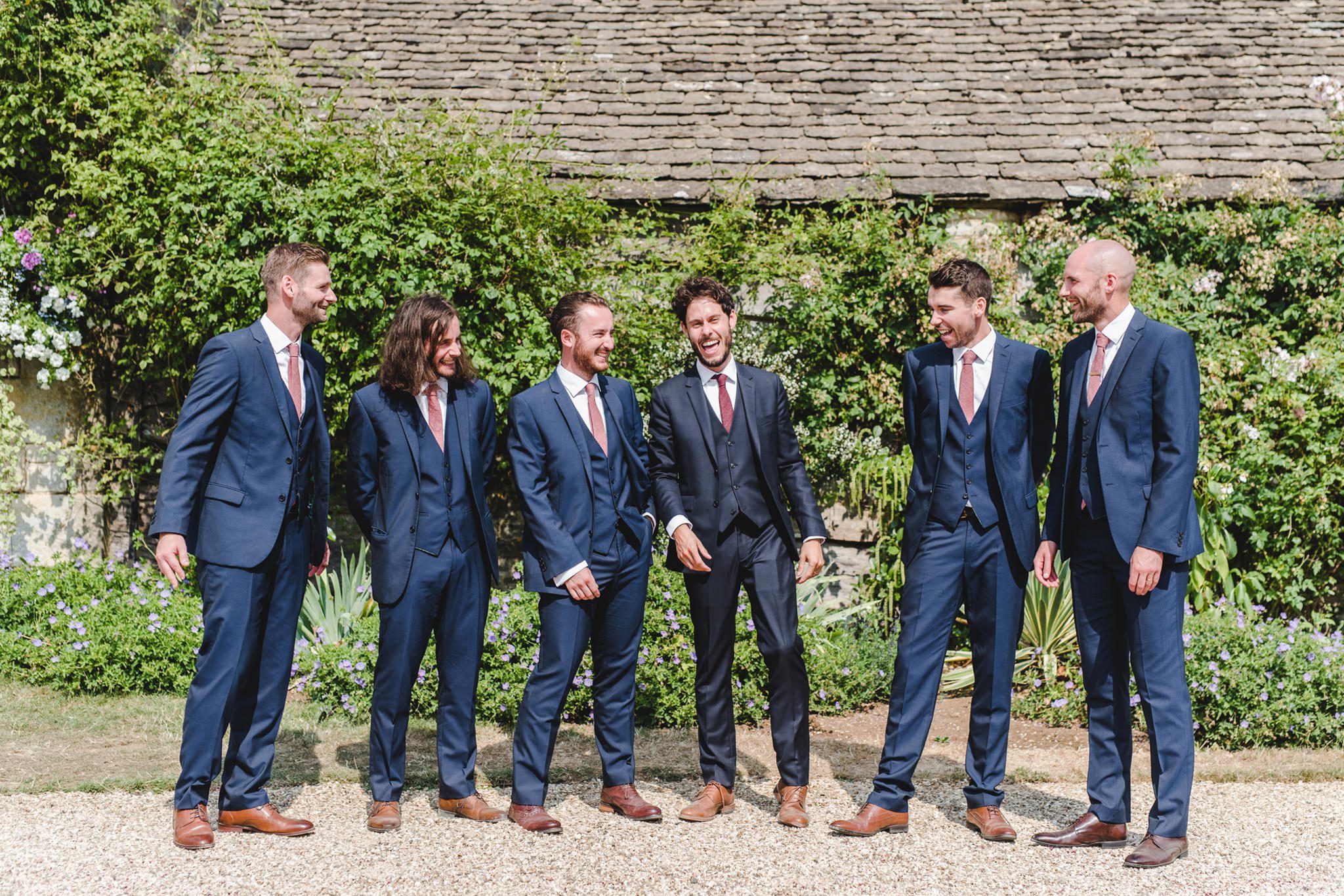 relaxed groomsmen and groom photo