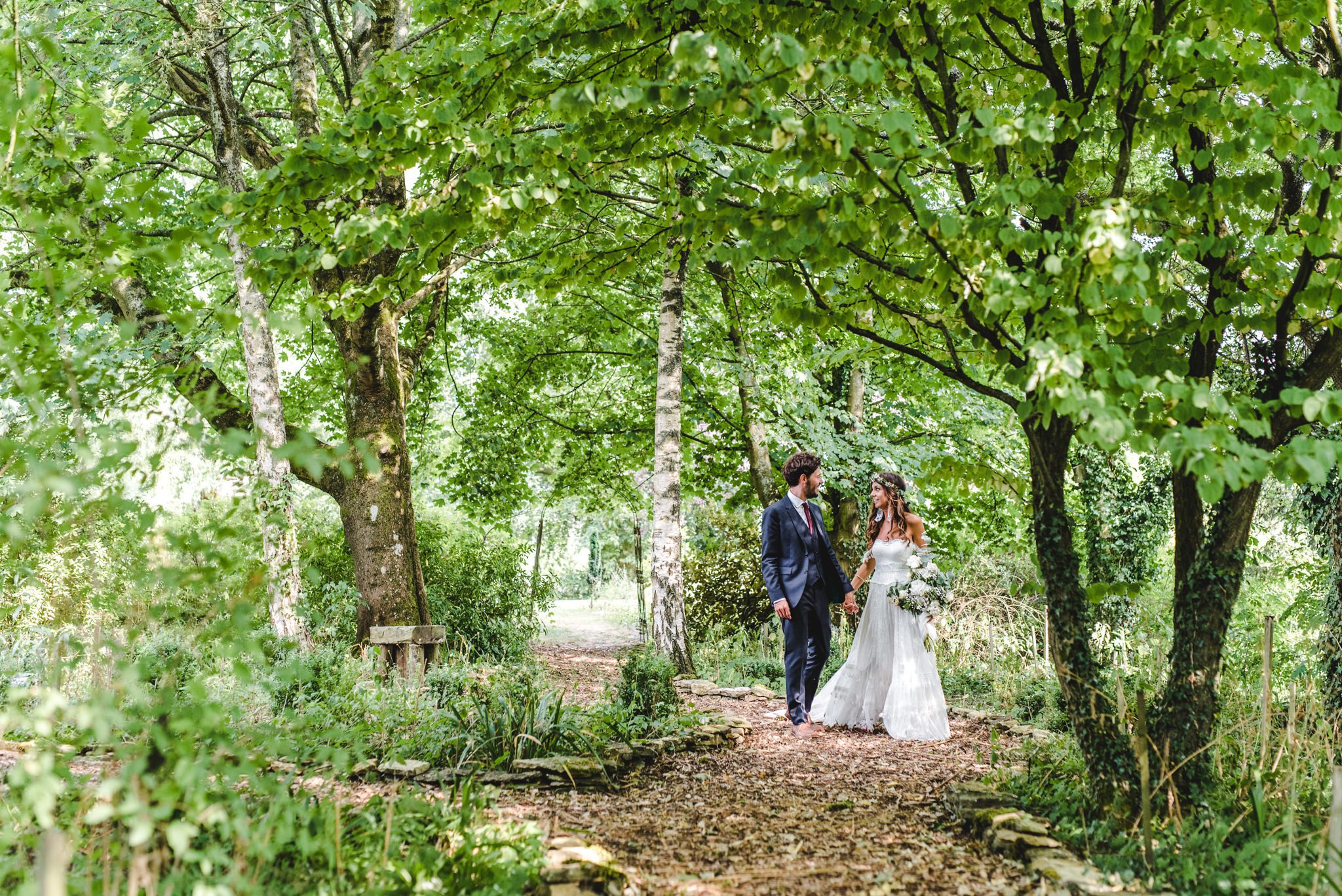 Walking in the woodland at the Great Tythe Barn