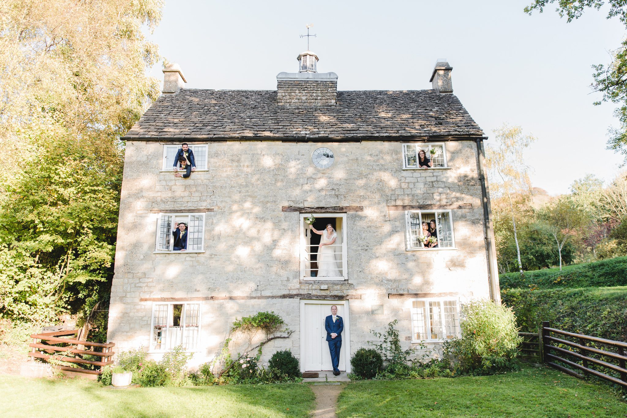 Grist Mill group shot at Owlpen Manor