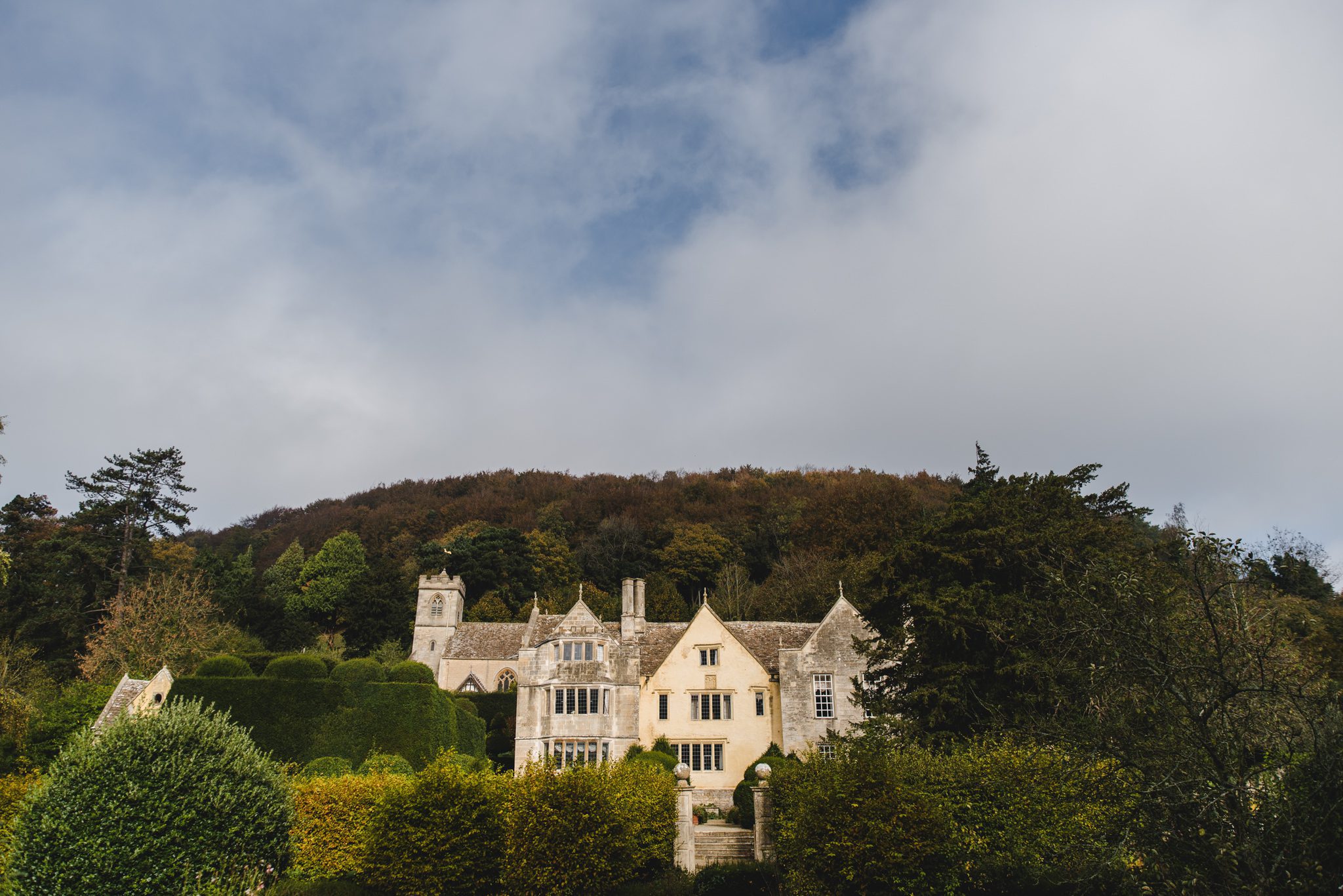 View of the front of Owlpen Manor