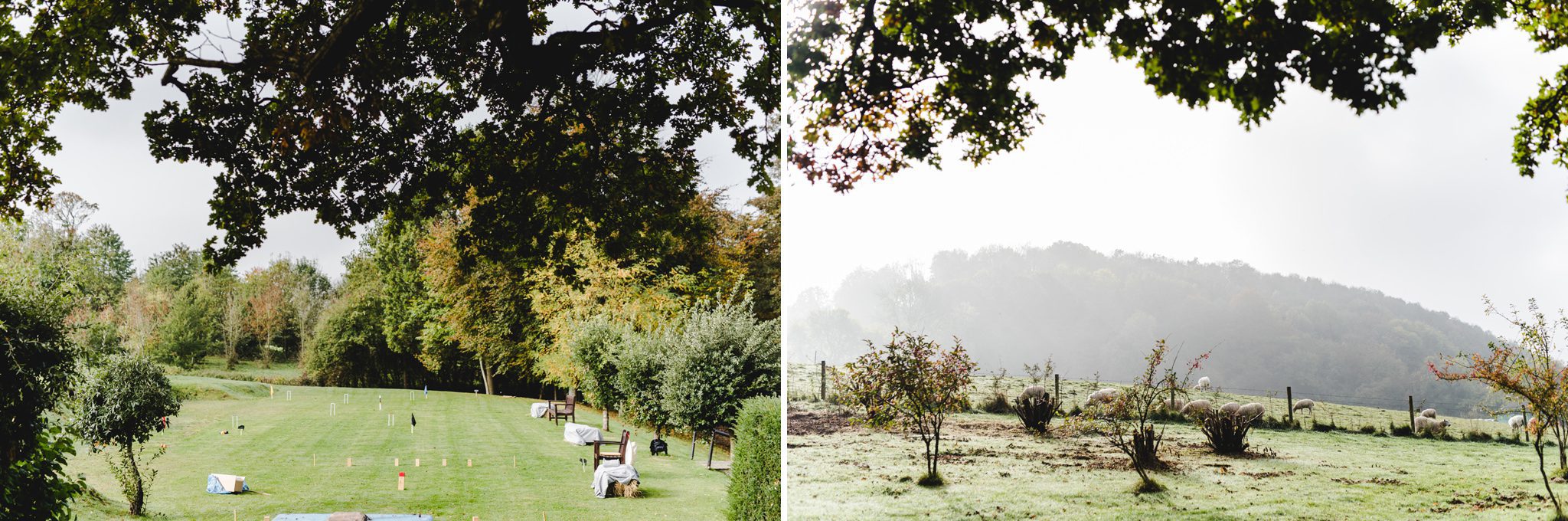 Owlpen Manor gardens at a wedding