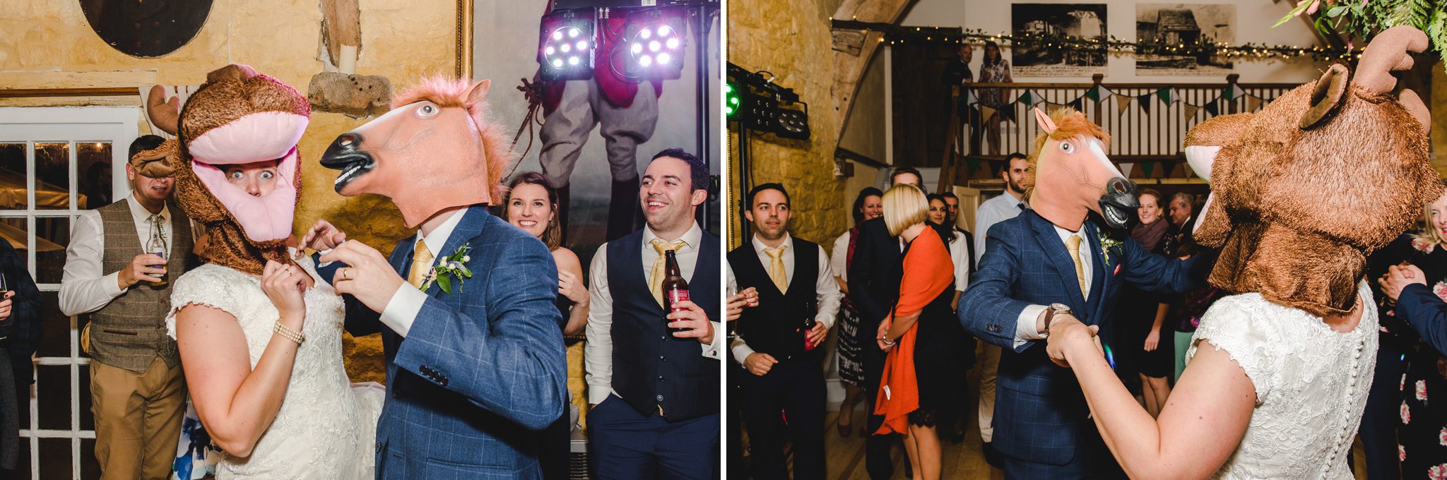 Wedding guests dancing at Owlpen Manor
