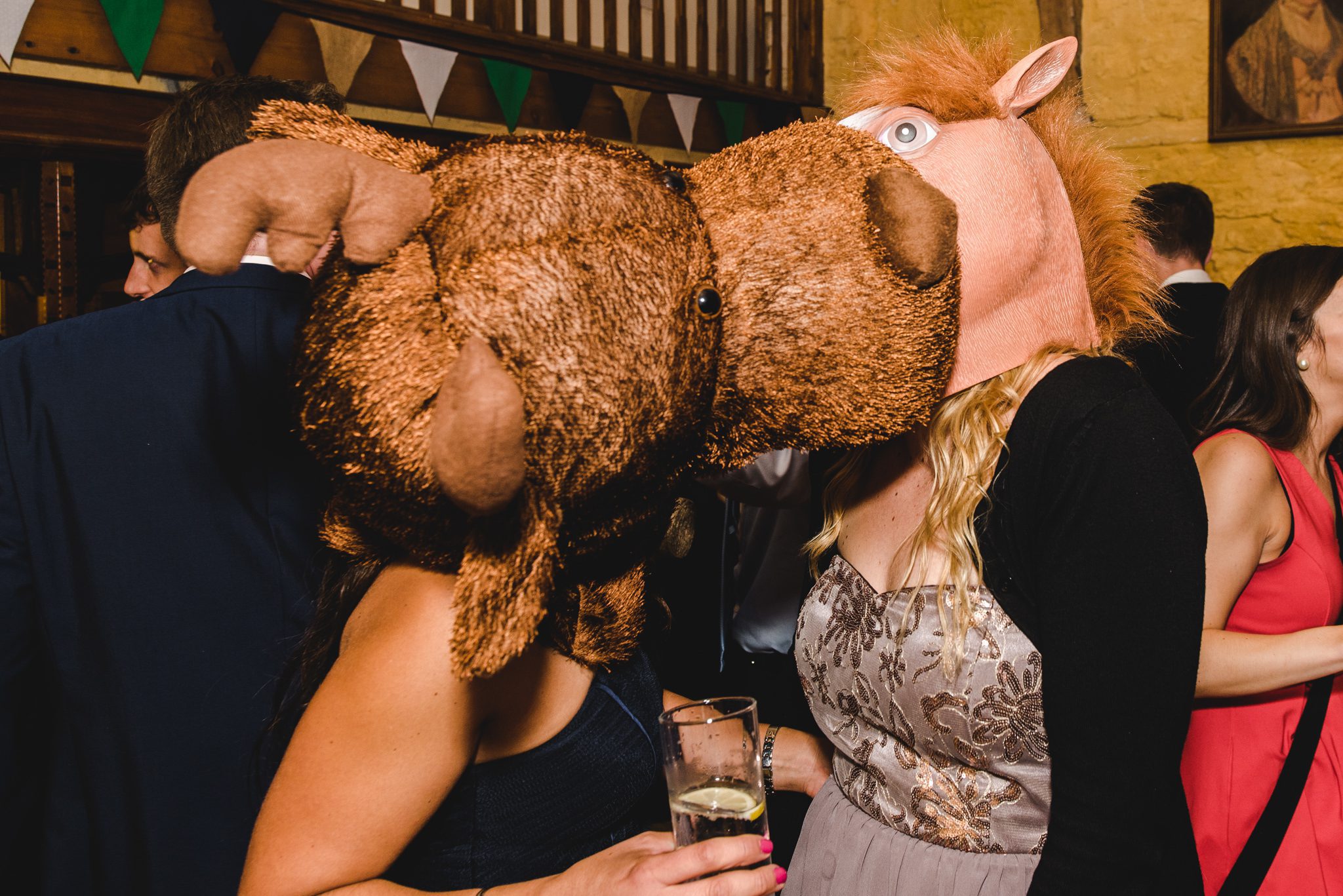 Wedding guests dancing at Owlpen Manor