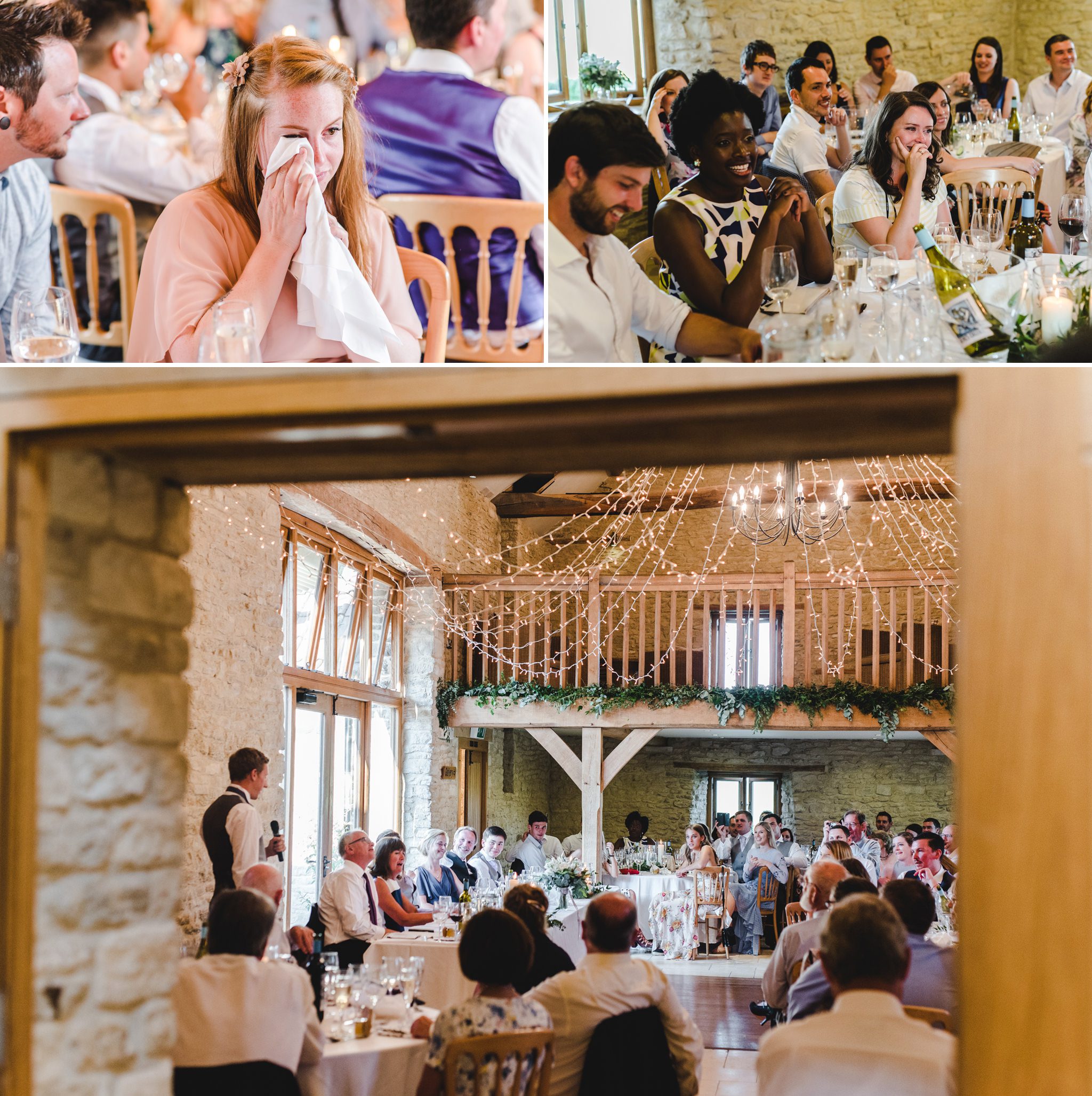 Wedding speeches in the main room at Kingscote
