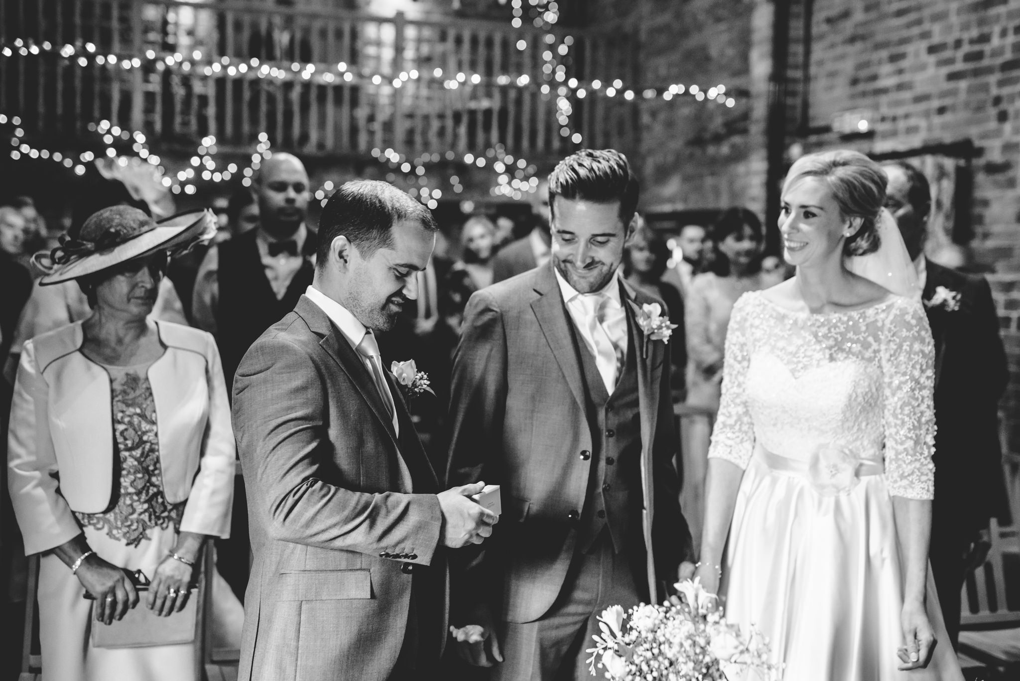 Best man preparing the rings at Curradine