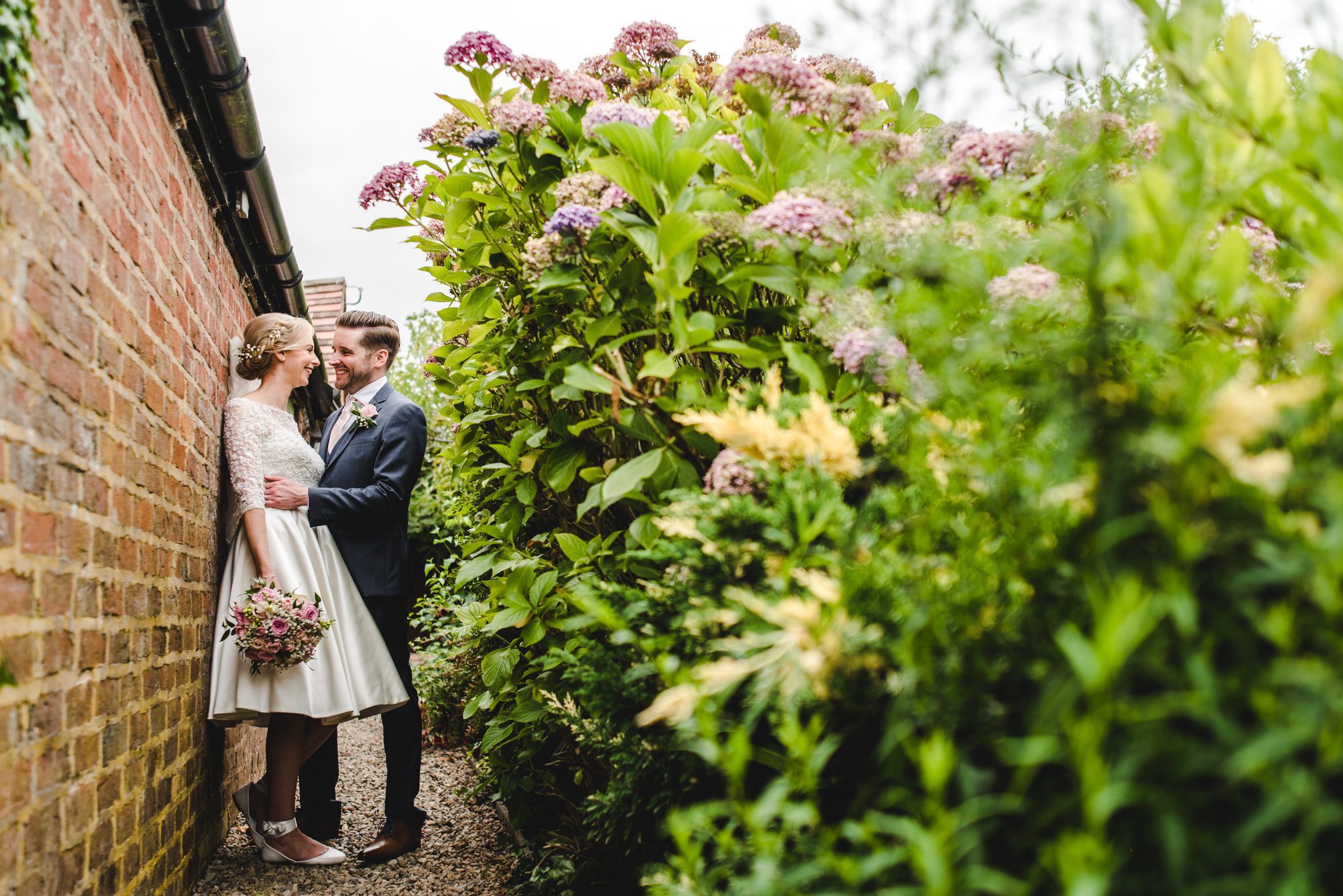 Wedding photography in the gardens at curradine barns