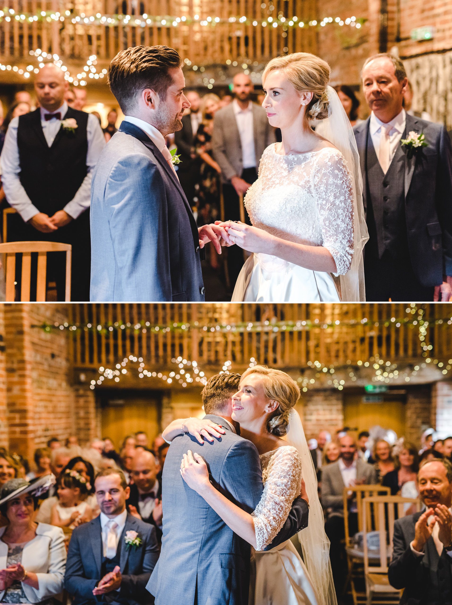 Curradine ring exchange with fairy lights twinkling in the background