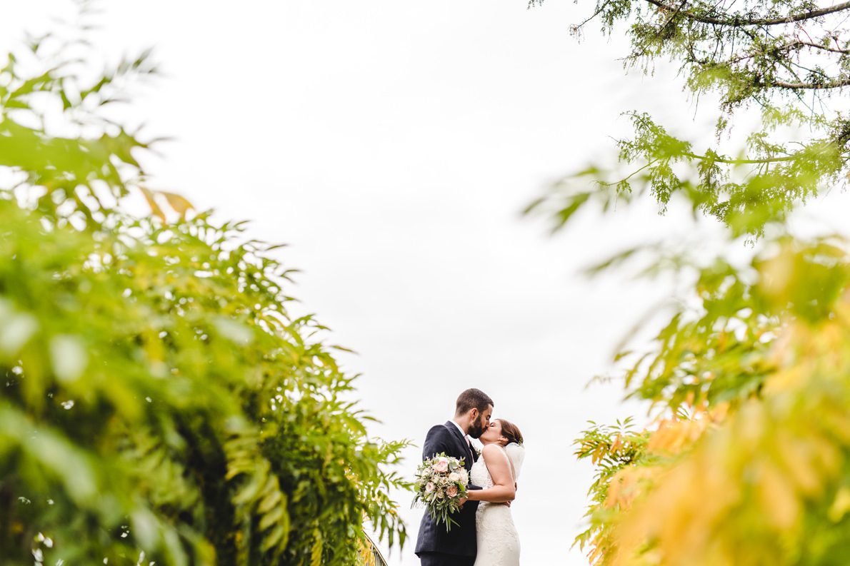 A couple in the gardens at Caswell House