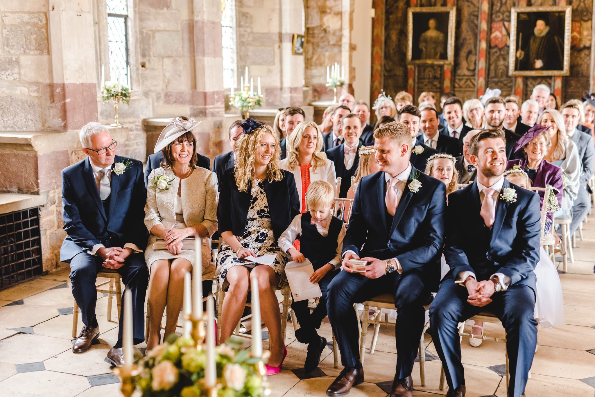 Wedding guests sat in the ceremony at Berkeley