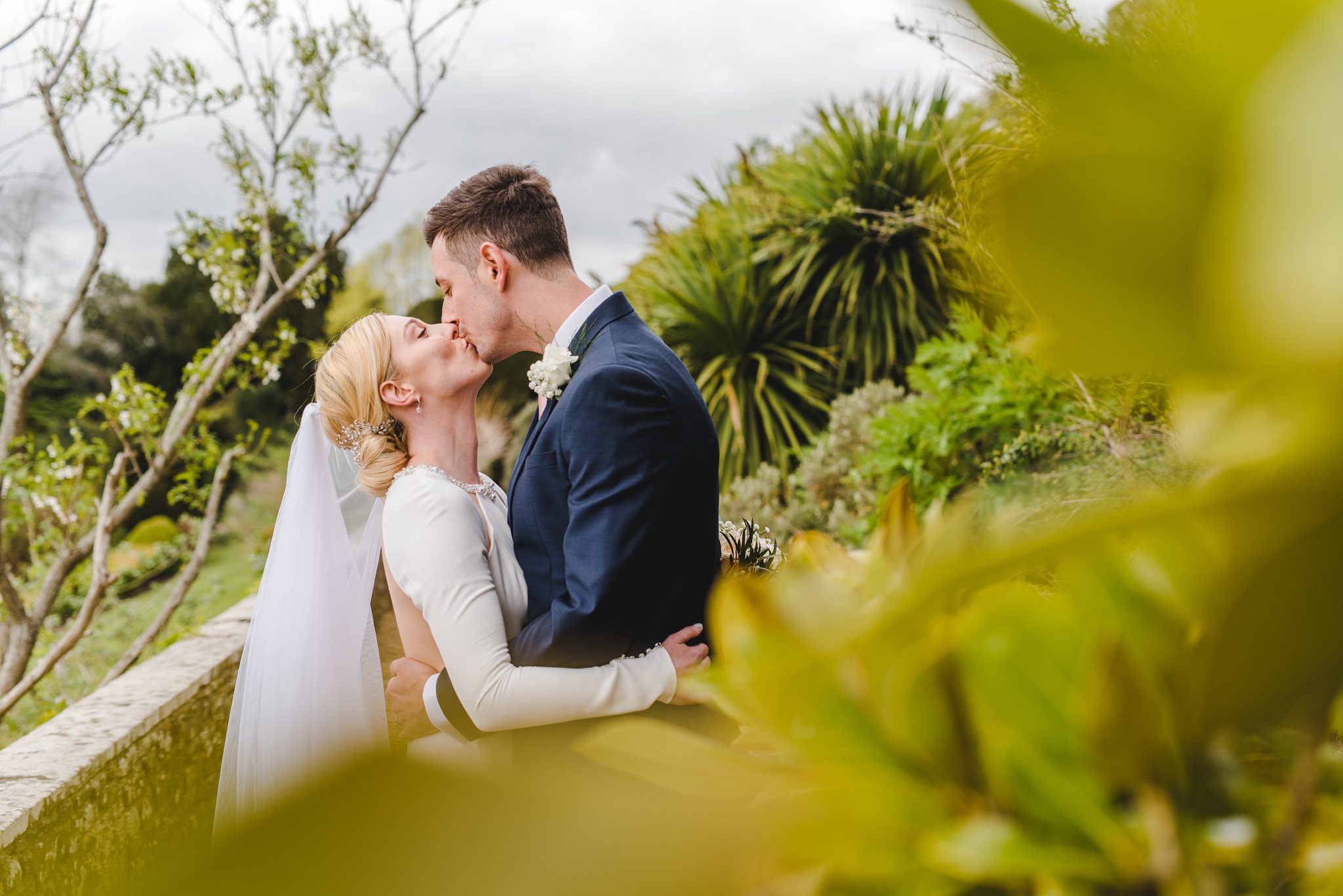 A bride and grom at their Berkeley Castle wedding