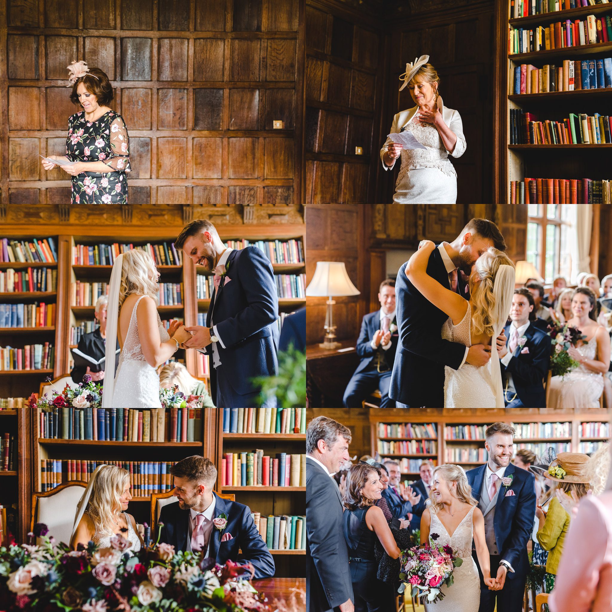 Readings and first kiss at brinsop in the ceremony room