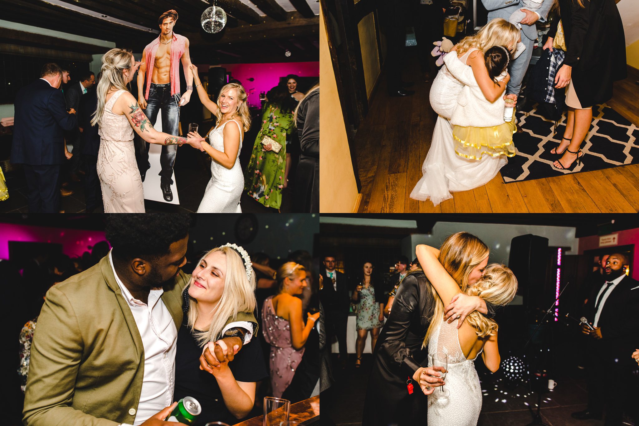 Wedding guests dancing at Brinsop Court wedding venue