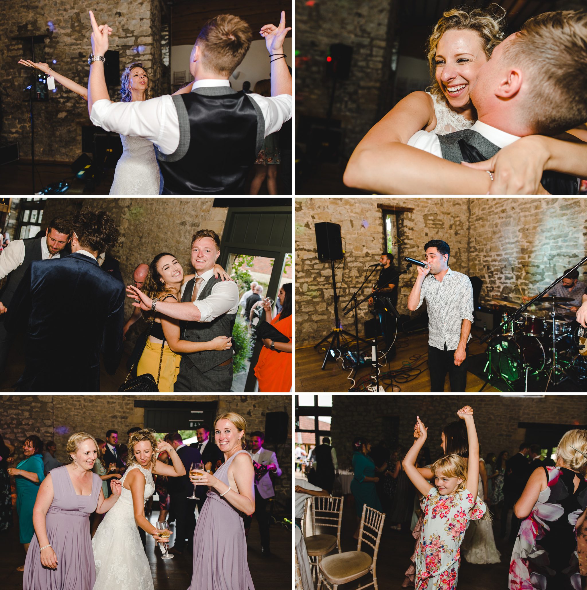 Wedding guests dancing at Priston Mill venue