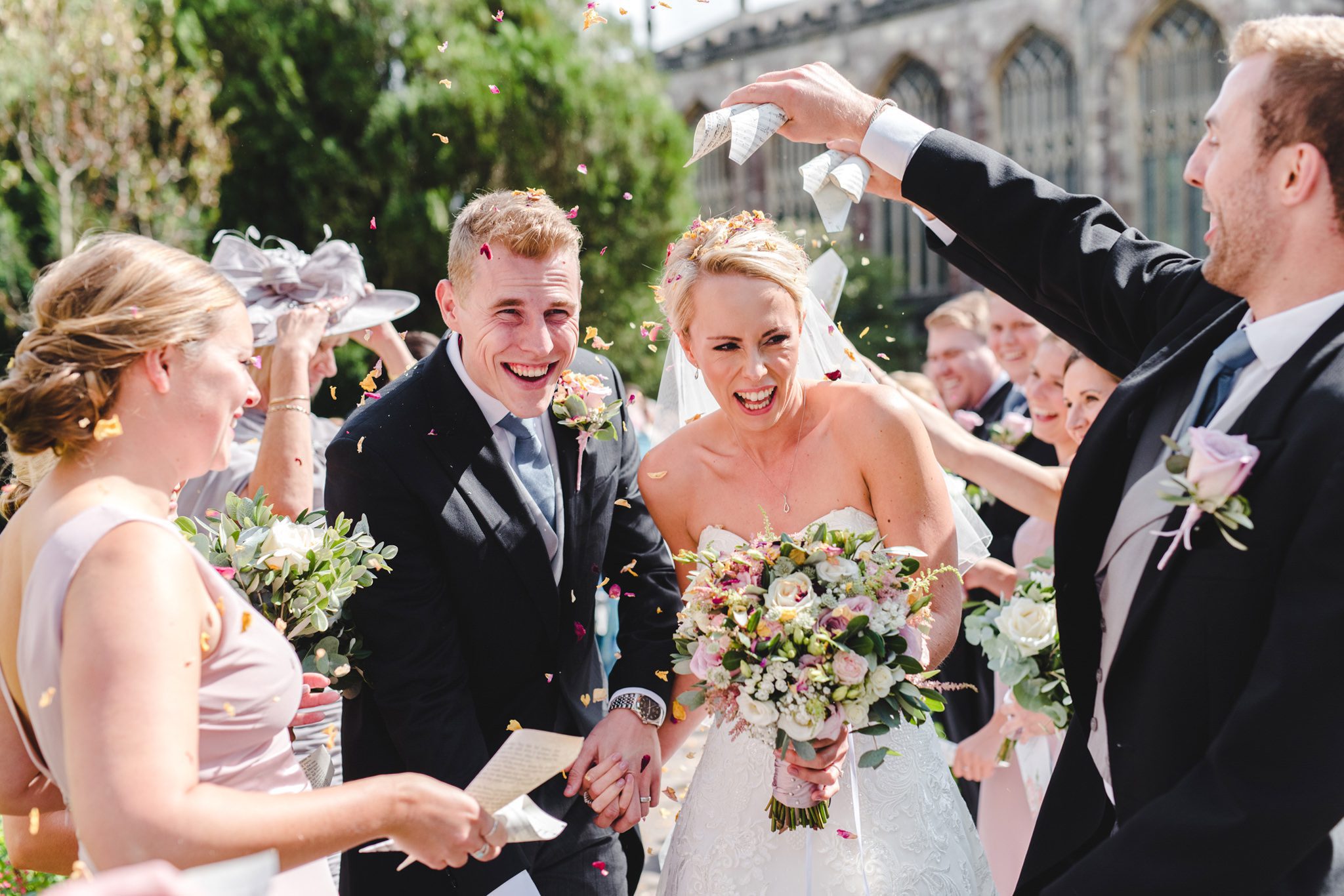 Confetti at St Mary's church in Tetbury