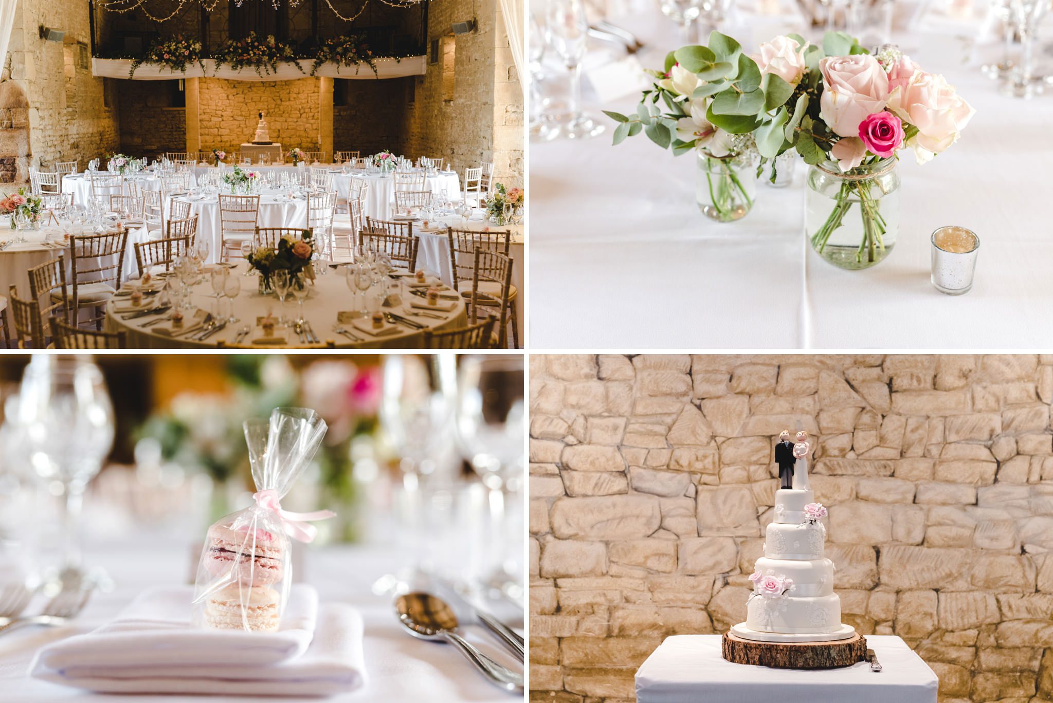 Wedding breakfast room set up great tythe barn