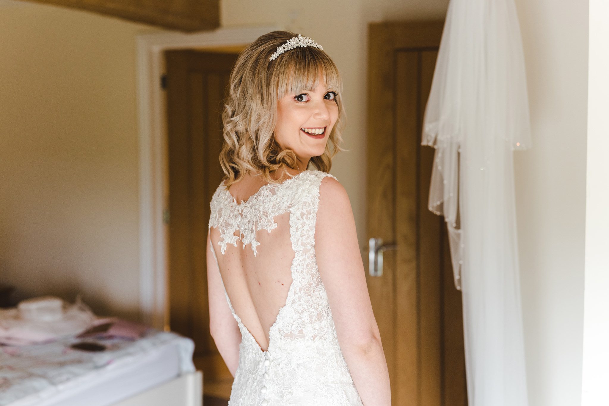 Bride in her wedding dress