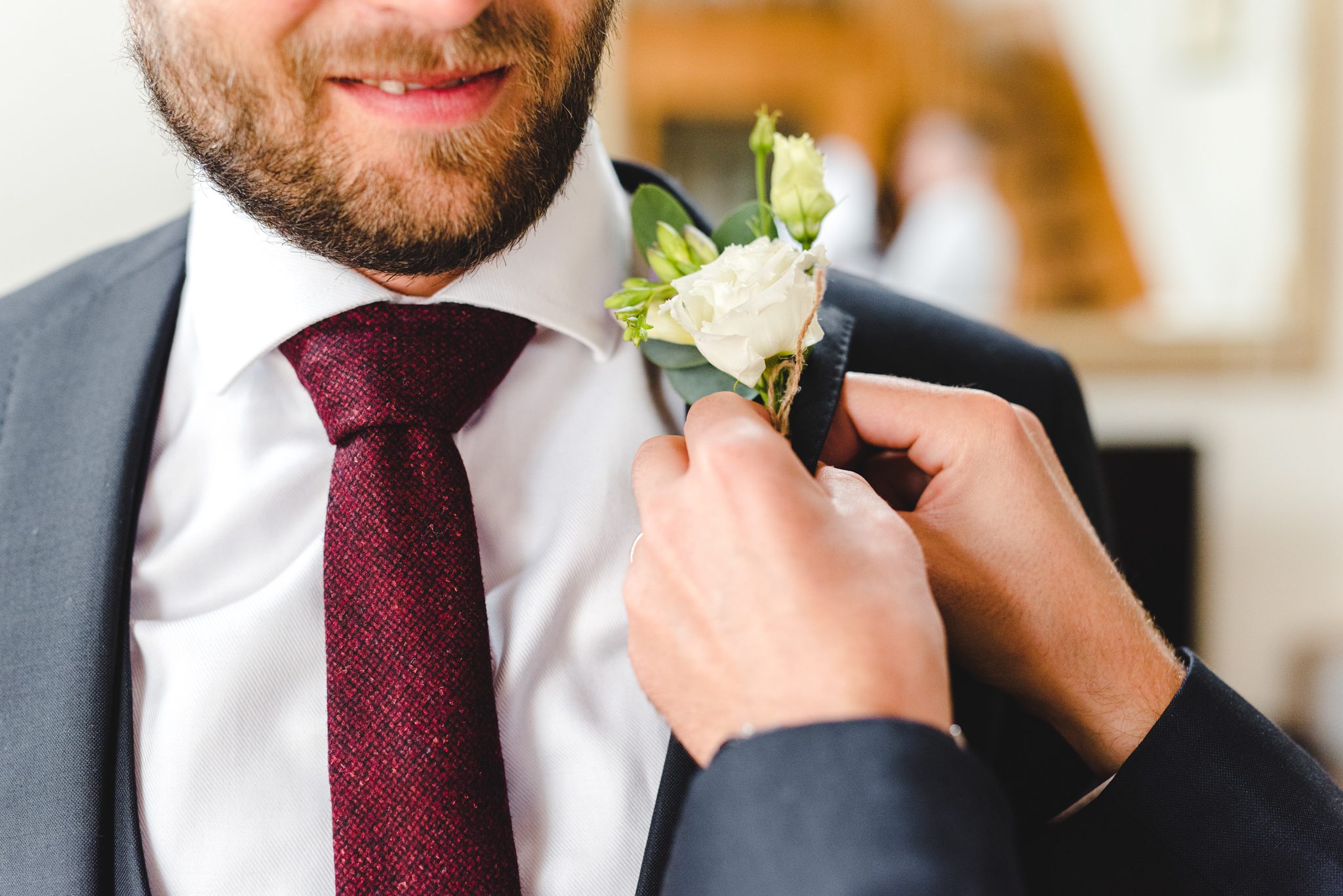 A buttonhole being attached