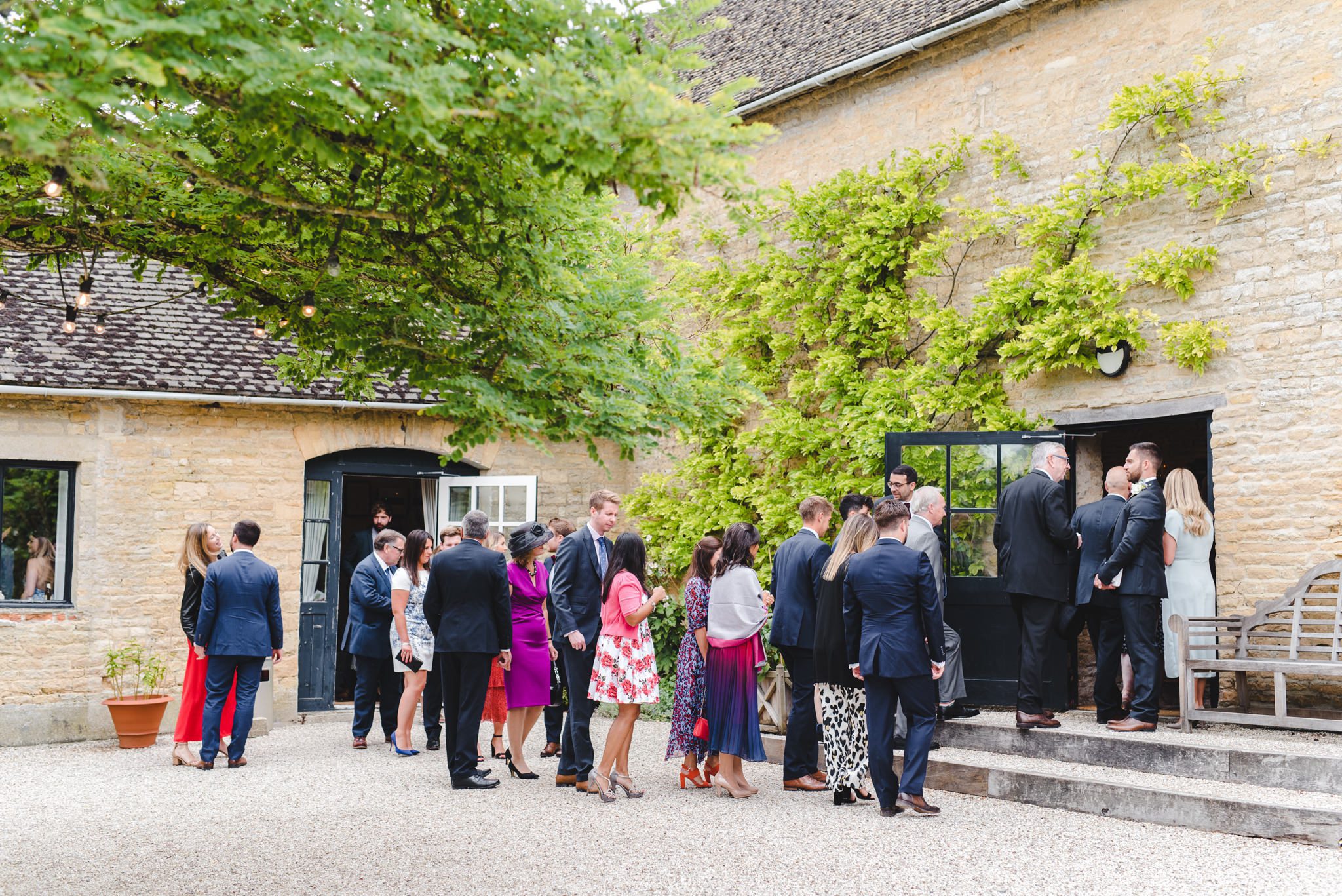 Guests heading into a ceremony