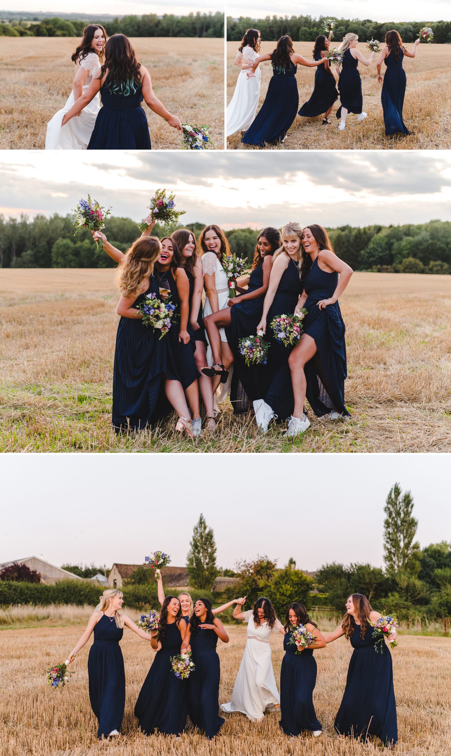 Bridesmaids at sunset