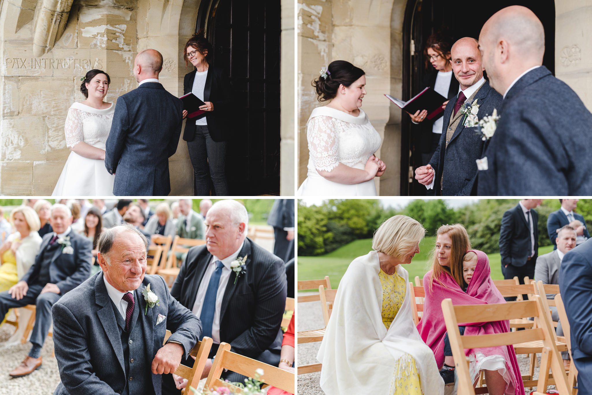 Wedding ceremony at Plas Dinam Countryside wedding venue