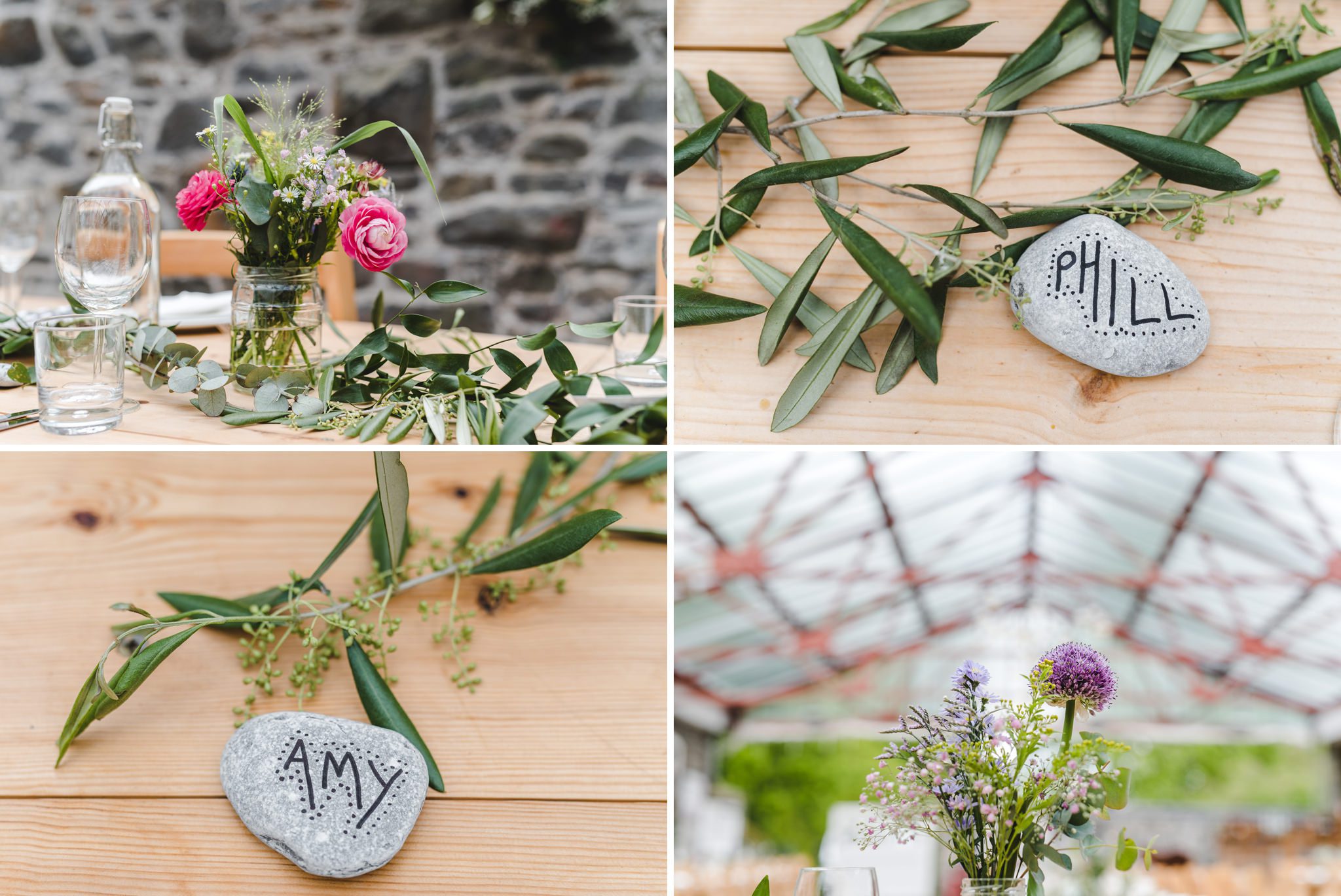 Flowers at a Plas Dinam wedding