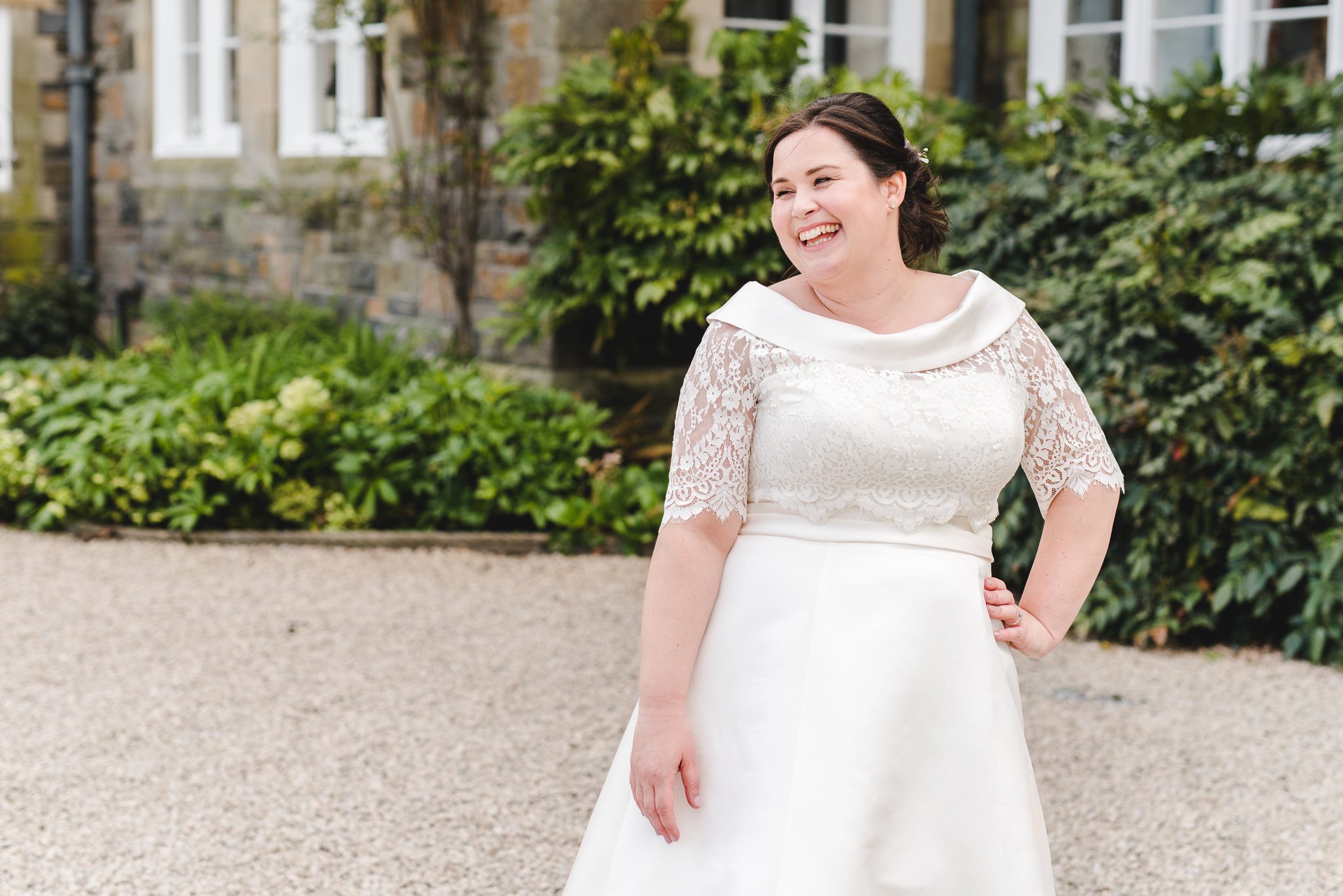 A bride at Plas Dinam wedding venue